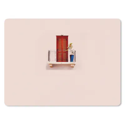 Produktbild von MuchoWow® Mauspad Mousepad Tür - Rot - Pastell - Architektur 23x19 cm - Mousepads - Maus Mat - Pad - Mausunterlage - Schreibtischunterlage - Mauspad