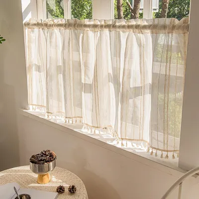 Immagine prodotto di Tende corte per cucina, tende per finestre e porte, stile country, dimensioni: altezza 77 cm, larghezza 130 cm