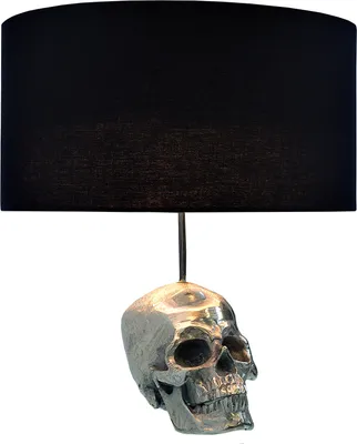 Produktbild von Extravagante Tischlampe SKULL 44cm schwarz Totenkopf Tischleuchte Nachttischlampe Wohnzimmerlampe