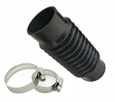 Gummiflex-Wellrohr DN65 x 200 mm mit Schelle, schwarz