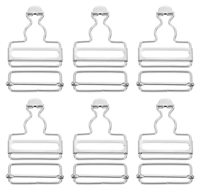 Ersatzschnallen für Hosenträger, 6 Stk., 38 mm, Silber