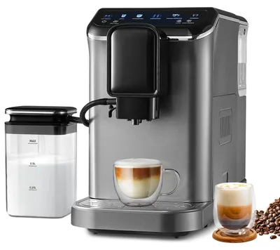 Image de Machine à expresso entièrement automatique avec mousseur à lait, pression de 20 bars et 15 réglages de mouture
