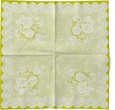 Produktbild von Tissue Serviette Franziska in Grün, 33 x 33 cm, 3-lagig, 100 Stück - Mank - Ornamente Floral