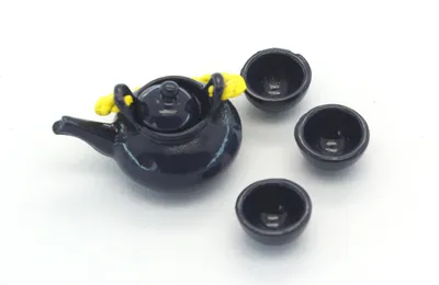 Produktbild von Mini Teekanne & Tassen | Puppen Porzellan Geschirr (1 Set)