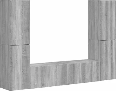 Imagen del producto de vidaXL Juego de 6 armarios de TV, color gris Sonoma, fabricados en material de madera