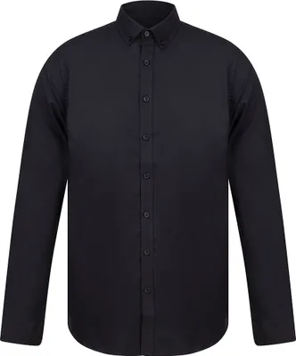 Immagine prodotto di Henbury Uomo Camicia Oxford moderna a maniche lunghe PC3832 (L) (Nero)
