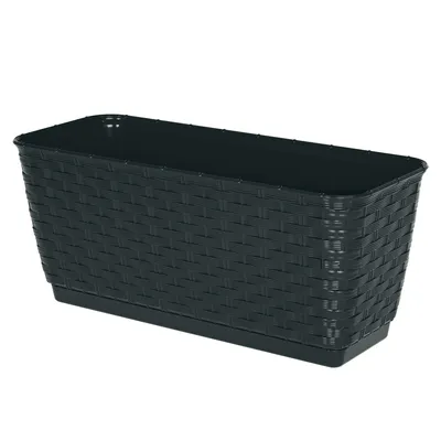 Produktbild von Blumenkasten Balkonkasten 400 mm aus Kunststoff - Anthrazit - wetterfest - Blumenkästen Balkonkästen Pflanzgefäße Pflanzkasten