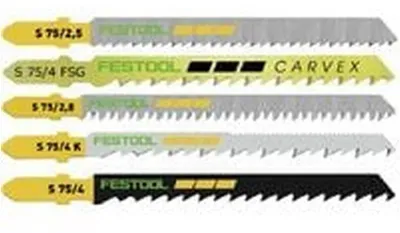 Image de 5 Lames HCS 75 mm Compatible avec Scies Sauteuses - 3 mm - D-Work