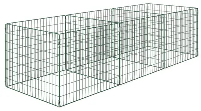 Produktbild von Komposter Garten 1680 L aus Metall – 3-teilig wetterfest 270x90x70 cm grün