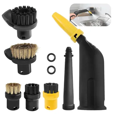 Produktbild von Zubehör-Set für Dampfreiniger, 10-teilig, mit Bürsten, Düsen und Dichtungsringen, kompatibel mit SC-Modellen