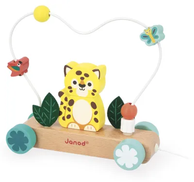 Immagine prodotto di Giaguaro di legno da tirare Janod - Tropik - Legno- Giocattolo per bambini