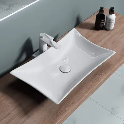 Image de doporro Lavabo vasque à poser blanc 56,5cm lave main Bruxelles891 56,5x42x10cm