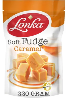 Produktbild von Lonka Fudge Karamell 220g – Weiche, cremige Karamell-Fudge-Süßigkeit