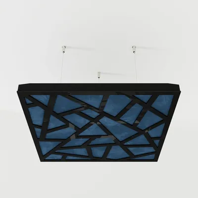 Zdjęcie produktu dla Zestaw 4 paneli akustycznych do sufitu SKYROSS, materiał: aksamit, wymiary: 50x50x5 cm, kolor: czarny/niebieski