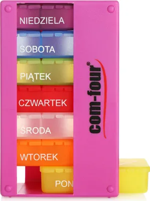 Produktbild von COM-FOUR® Medikamentendosierer auf POLNISCH - Medikamenten-Box für 7 Tage - 3 Fächer - Pillendose - Pillenbox - Tablettenbox - Wochendosierer zur Aufbewahrung [POLNISCH]