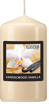 Produktbild von Gala Flavour by GALA Duft-Stumpenkerze Ø 58 mm, 110 mm elfenbein - Sandalwood-Vanilla 96900 Duftkerzen Deko-Kerzen