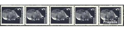 Produktbild von Briefmarken DDR 1967 Mi 845X R Fünferstreifen postfrisch Ulbricht