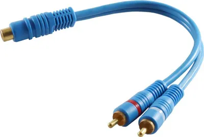 Immagine prodotto di S/CONN cavo di prolunga cinch massima connettività cinch femmina a 2 cinch maschio, doppia schermatura, blu 0,2 m (40053)