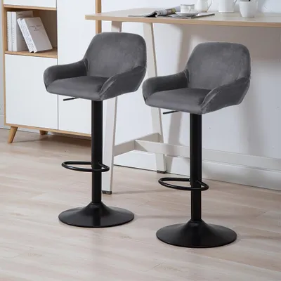 Productafbeelding van Barstoel - Barkruk - Barstoelen - Keukenstoel - Zithoekstoel - Set van 2 - 360° Draaibaar