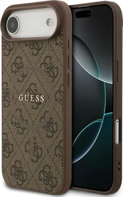 Produktbild von GUESS case passend für IPHONE 17 Air kompatibel mit MagSafe GUHMP17MG4GFRW (PU 4G Ring Classic Logo) brown