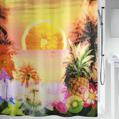 Produktbild von Spirella Duschvorhang Natur, vers. Designs Farbe: Paradise sunset