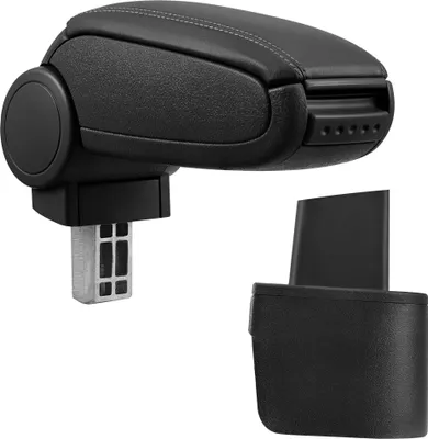 Produktbild von [pro.tec] Mittelarmlehne Passgenau für Nissan Micra (dritte Generation - K12) in den Baujahren 2003 - 2010 - Armauflage mit Staufach - gepolstert - Kunst-Leder - schwarz