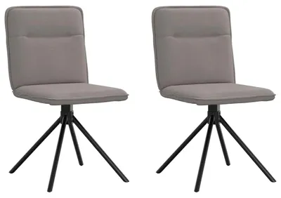 Immagine prodotto di Set di 2 poltrone girevoli per sala da pranzo, color taupe
