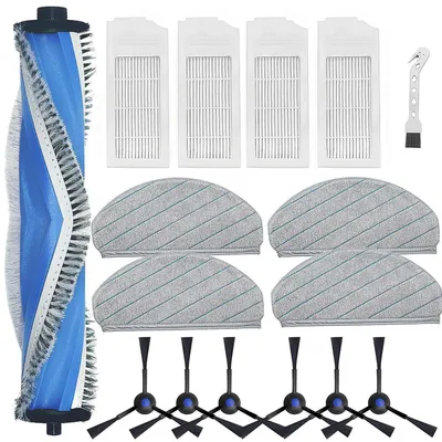 Obrázek produktu pro Sada náhradních dílů pro robotický vysavač ECOVACS DEEBOT N20, obsahující: 1 hlavní kartáč, 4 hadříky na vytírání, 6 bočních kartáčů, 4 HEPA filtry