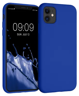 Produktbild von kwmobile Hülle kompatibel mit Apple iPhone 11 Hülle - gummierte TPU Silikon Handyhülle - Schutzhülle für kabelloses Laden - Case in Baltik Blau