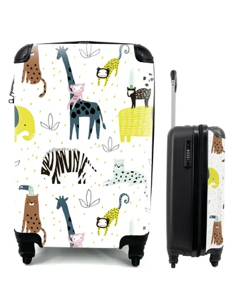 Produktbild von MuchoWow® Koffer Handgepäck Trolley Rollkoffer Kleine Reisekoffer mit 4 Rollen - Tiere - Natur - Muster - Cabin Size < 55x40x23 cm & 55x40x20 cm - Fotokoffer - Kabinenkoffer - Boardgepäck - Reise-Box - Reisekoffer - Reisegepäck - Koffer mit Bild - Trolley für Kinder