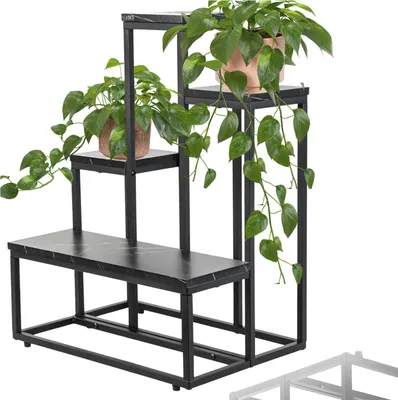 Image de Présentoir à fleurs en métal, 6 niveaux, pots de fleurs loft en métal, étagère à fleurs