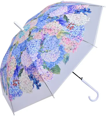 Produktbild von Clayre & Eef Erwachsenen-Regenschirm 60 cm Weiß Kunststoff Hortensie