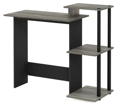 Computertafel Eichengrau/Schwarz, 100,6x85,3x39,6 cm