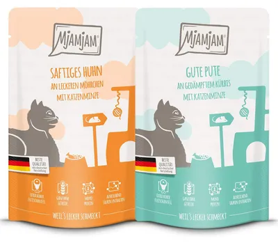 Produktbild von MjAMjAM - Premium Nassfutter für Katzen - Monopaket 1 125g, 12er Pack (12 x 125g
