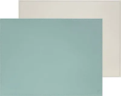 Produktbild von Platzset rechteckig, mint/grau Kunstleder, 40 x 30 cm