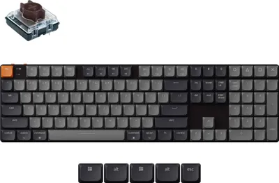 Immagine prodotto di Tastiera meccanica senza fili Keychron K5 QMK versione 2, QWERTY USA, LED bianco / interruttore marrone K5X-A3
