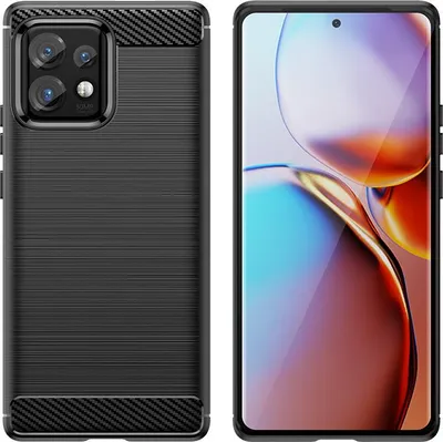 Immagine prodotto di Custodia In Silicone Al Carbonio Per Motorola Edge 40 Pro - Nero