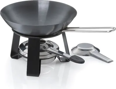 Zdjęcie produktu dla KELA Mini Wok Joy Ø18cm H:15cm z czarnym palnikiem i palnikiem do pasty