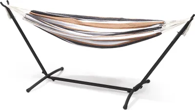 Produktbild von Rijoka Hängematte mit Gestell - Gartenliege - 150kg Belastung - 275x100x110cm