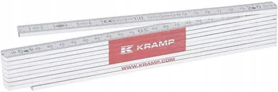 Obrázek produktu pro Měřicí pravítko Kramp, délka 2 metry, dřevěné, oboustranné, 10 segmentů