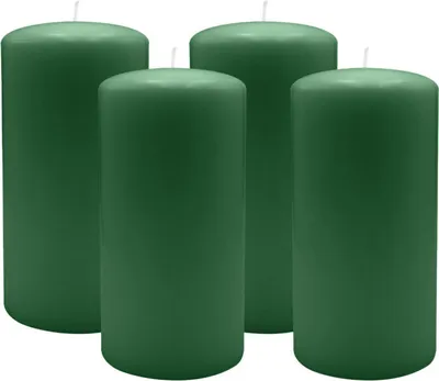 Produktbild von 4er Set Adventskranzkerzen Fairway Grün Ø 80 x 150 mm