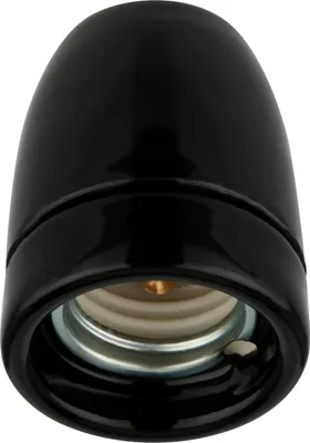 Produktbild von Porzellan Retro Lampenfassung E27 I schwarz