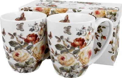 Produktbild von DUO FLORAL 2er-Set Becher 380 ml ZAHRA New Bone China Porzellan