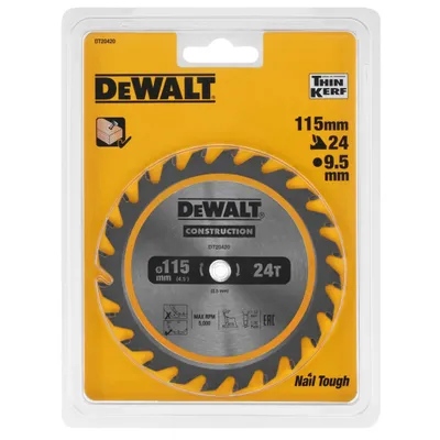 Zdjęcie produktu dla Dewalt Dt20420-Qz Piła Tarczowa Do Cięcia Drewna Z Gwoździami 115 Mm
