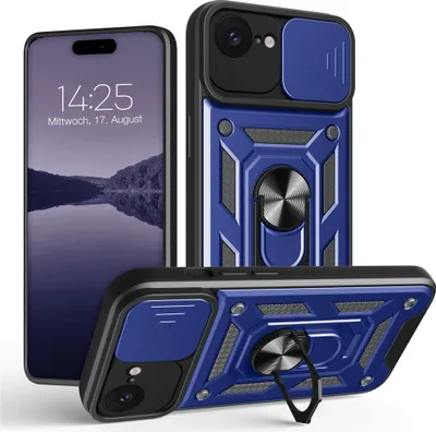 Produktbild von Armor Handyhülle für Apple iPhone 16e Kameraschutz Handy Panzer Case Cover Schutzhülle Outdoor Farbe: Blau