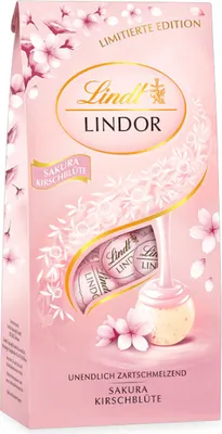 Produktbild von Lindt Lindor Kugeln Sakura Kirschblüte 137g Limited Edition Kirschcreme weiße Schoko