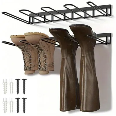 Produktbild von 2-teiliges Hänge-Schuhregal - Schuhorganizer - 40 x 25 cm - Schuhhalter für Tür und Wand - Schuhregal für 8 Paar Schuhe - Für Flur, Kleiderschrank