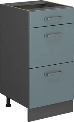 Produktbild von Küchenunterschrank Vicco R-Line Blau-Grau 40 cm mit Schubladen, ohne Arbeitsplatte, Model 41177