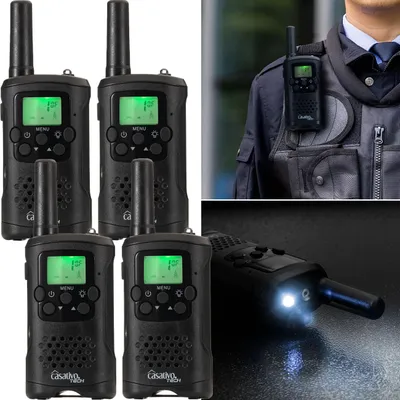 Produktbild von Walkie Talkie, 4er-Set PMR-Funkgerät mit VOX, Taschenlampe, 10km Reichweite, 8 Kanäle, für Abenteuer, Camping und Wandern, für Erwachsene und Kinder