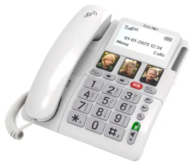 Produktbild von Beafon ML10 LTE, Analoges Telefon, Kabelgebundenes Mobilteil, Freisprecheinrichtung, 500 Eintragungen, Anrufer-Identifikation, Weiß